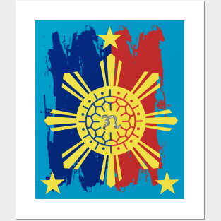 Philippine Flag / 3 Stars & Sun / Baybayin - GA Posters and Art